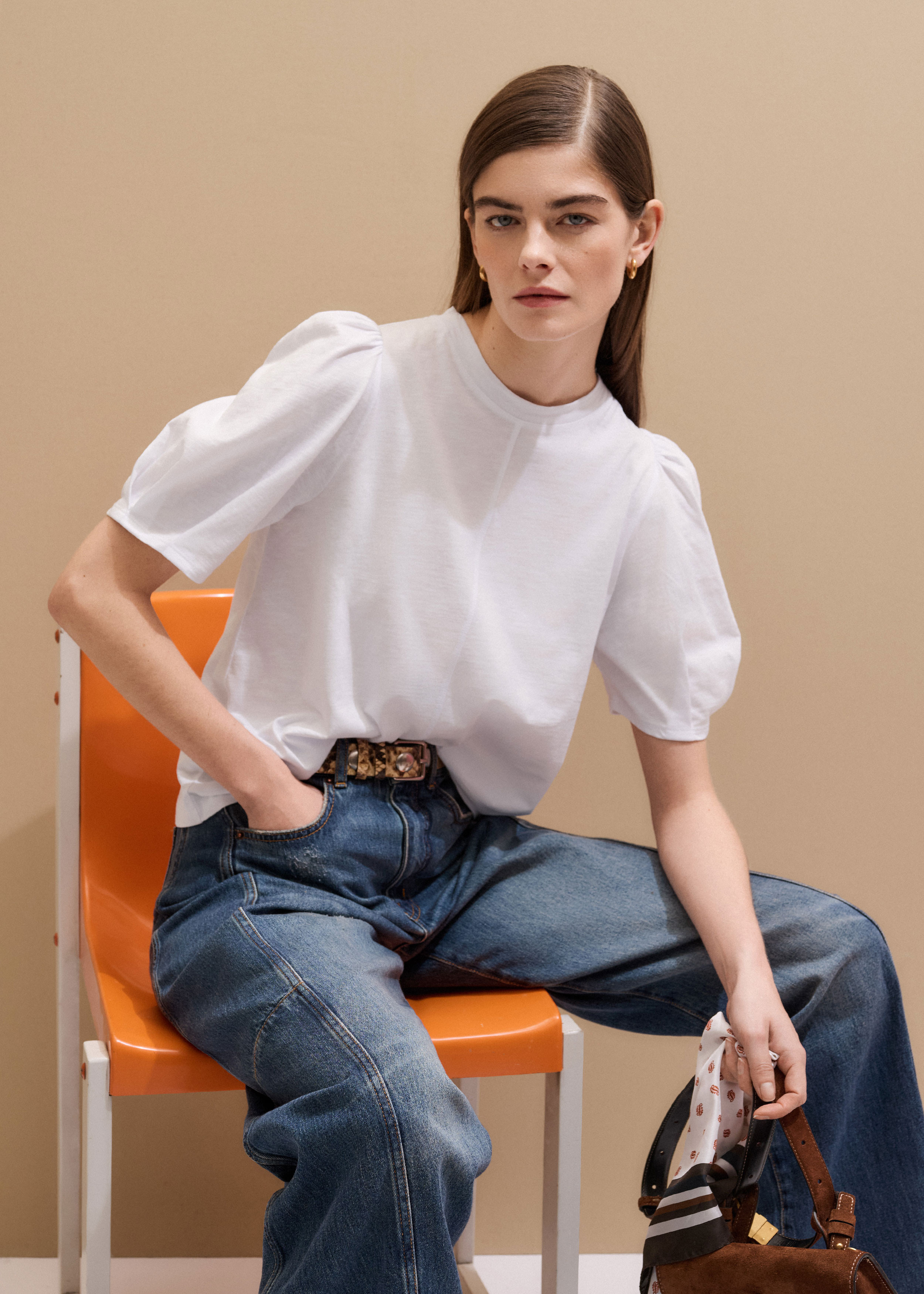 Feminine Swing Top Cotton Slub Jersey | ME+EM Global (Excluding US)