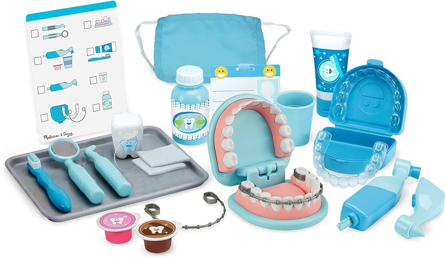 Melissa & Doug Super Smile Dentist Play Set, 25-Piece Dentist Kit with Oversized Teeth, Large Too... | Amazon (US)