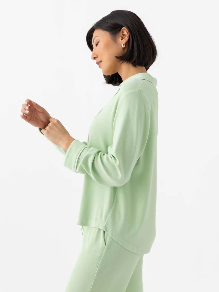 Women's Bamboo Rib Knit Classic Long Sleeve Pajama Top | Cozy Earth
