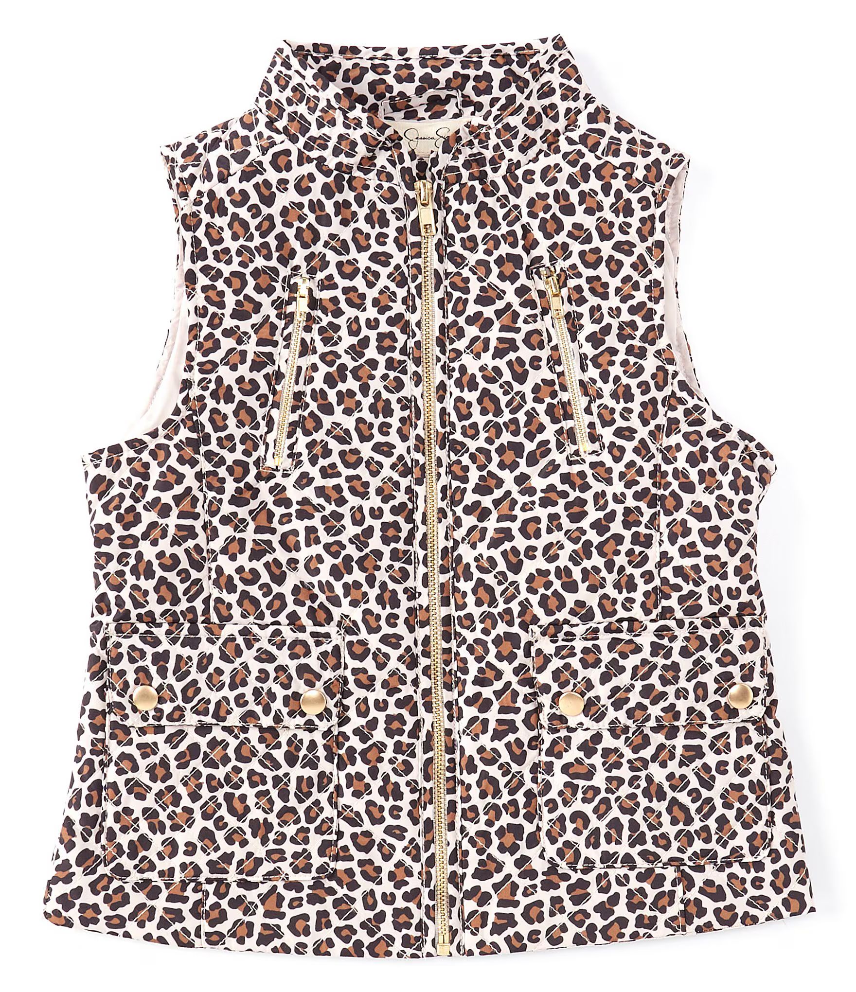 Jessica Simpson Big Girls 7-16 Sleeveless Leopard Print Quilted Vest | Dillard's | Dillard's