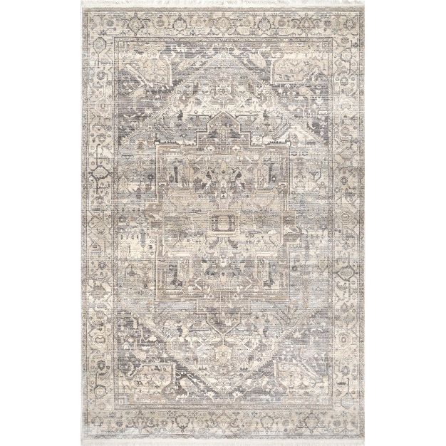 nuLOOM Vintage Harriet Medallion Fringe Area Rug | Target