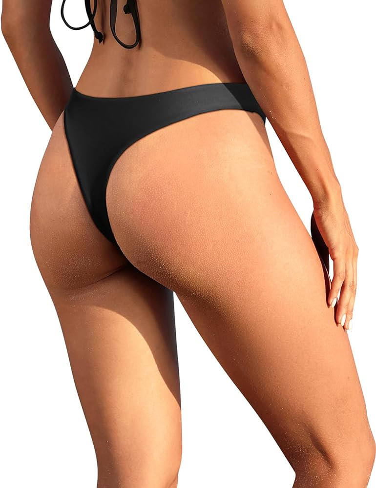 Yonique Women Thong Bikini Bottom Bathing Suit Bottom | Amazon (US)