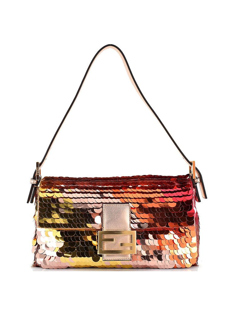 Fendi Multi Color Pink Baguette 1997 Bag Sequin Embellished Satin Medium One Size - 13% off | ThredUp
