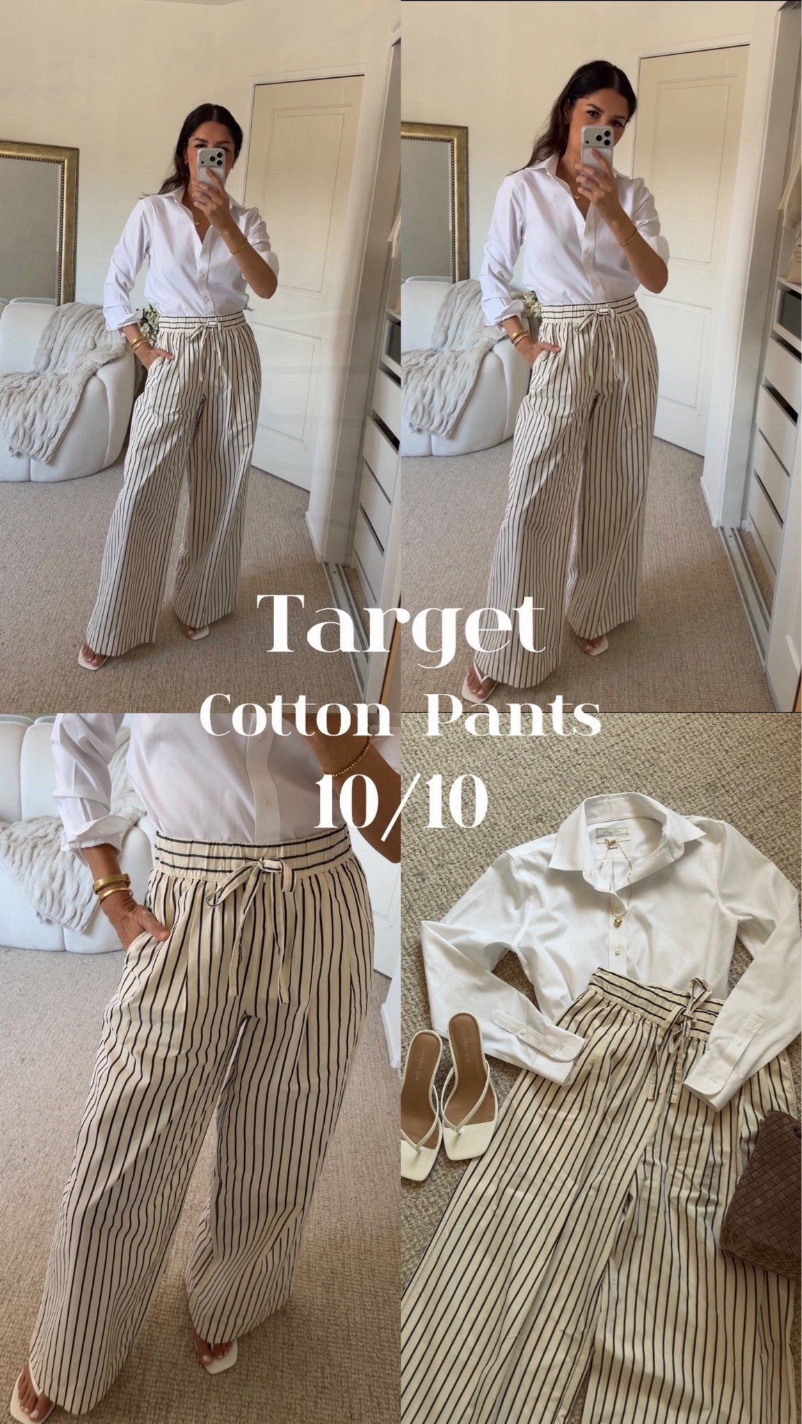 Target striped pants 🤎 Such a good Target find! These striped pants are made with recycled cotton and have that easy, relaxed look that’s perfect for casual everyday outfits. And yes—they have POCKETS! 🙌

I love them styled with a simple tank, tee or button-down for an effortless, elevated look.

➡️ Wearing size XS
➡️ Available in sizes XS–3XL
➡️ Made with recycled cotton
➡️ They have pockets!

➡️ My Body dimensions
Bra: 32C (81 cm)
Waist: 26” (66 cm)
Hips: 38” (96.5 cm)
Height: 5’7” (170 cm)

Target striped pants | Target pants | Target finds | striped pants | cotton pants | pants with pockets | casual pants | relaxed pants | Target fashion | affordable fashion | casual chic outfit | everyday outfit | transitional outfit | Target style

#TargetFinds #TargetStyle #StripedPants #LTKFinds

#LTKgrwm #LTKootd #LTKOver40