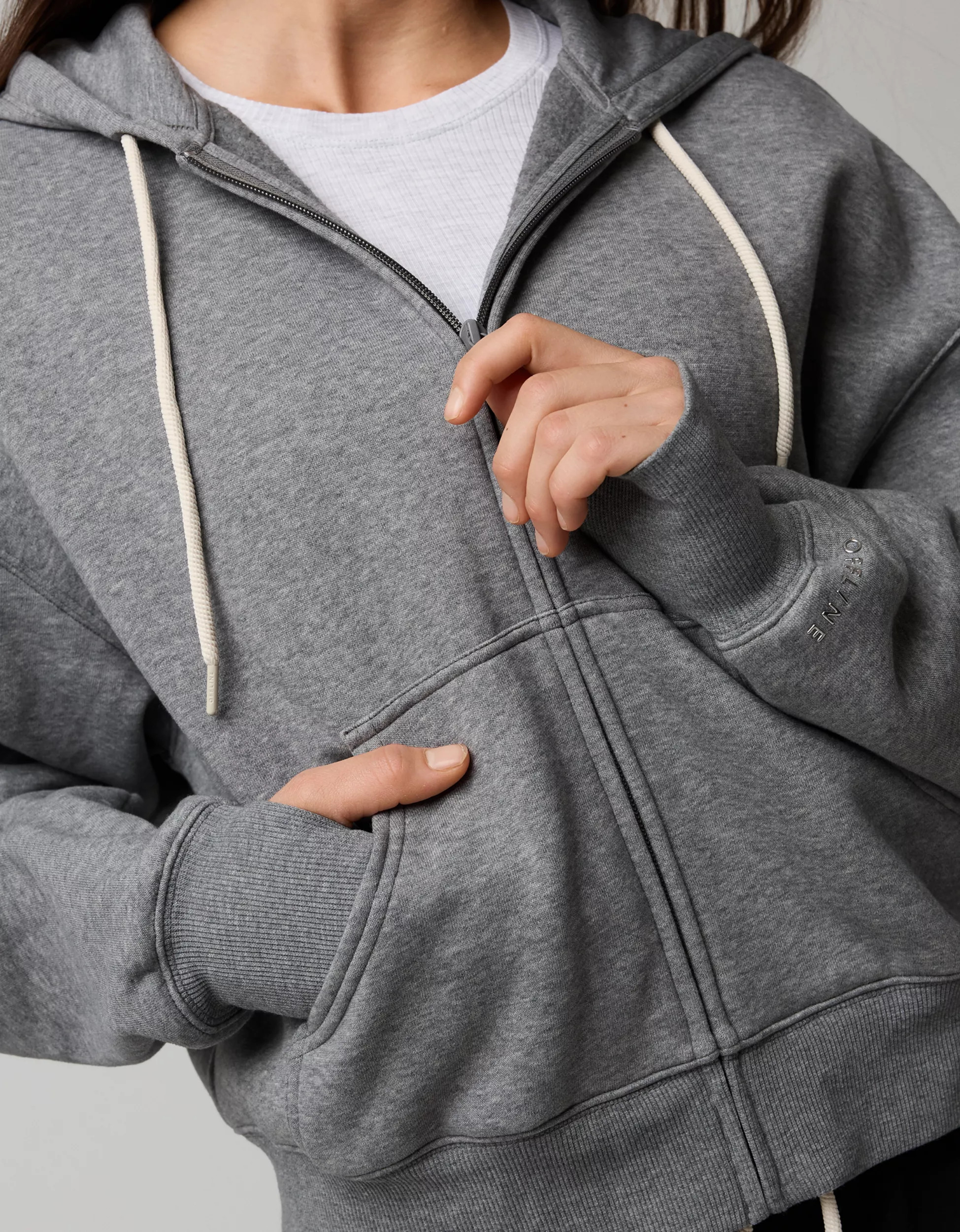 OFFLINE By Aerie Cloud Fleece Classic Full Zip Sweatshirt | Aerie