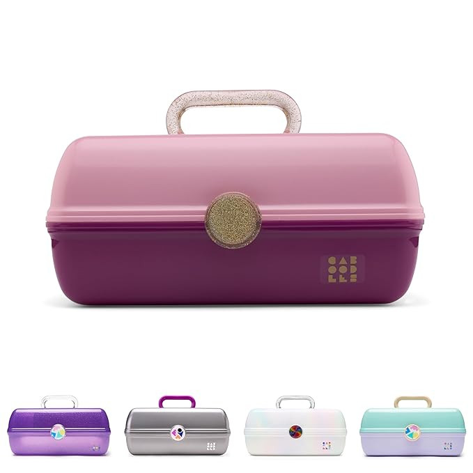 Caboodles On-The-Go Girl Makeup Box, Two-Tone Pink on Violet, Hard Plastic Makeup Organizer Box, ... | Amazon (US)