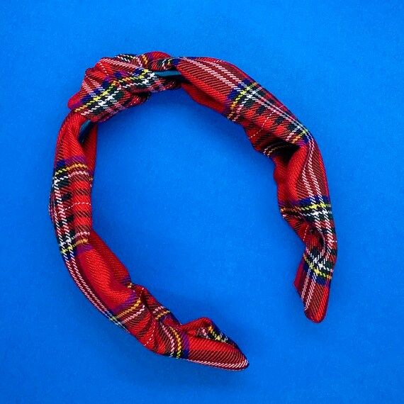 Top Knot Headband - Royal Stewart Tartan Plaid Print | Etsy (US)