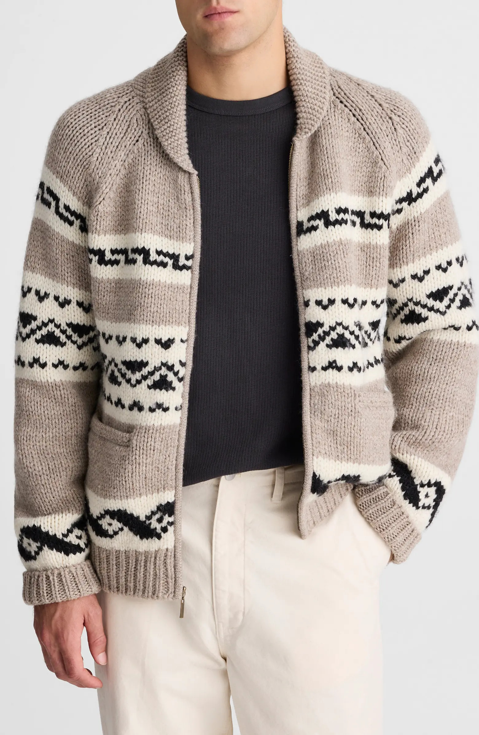 Fair Isle Zip Up Wool Cardigan | Nordstrom