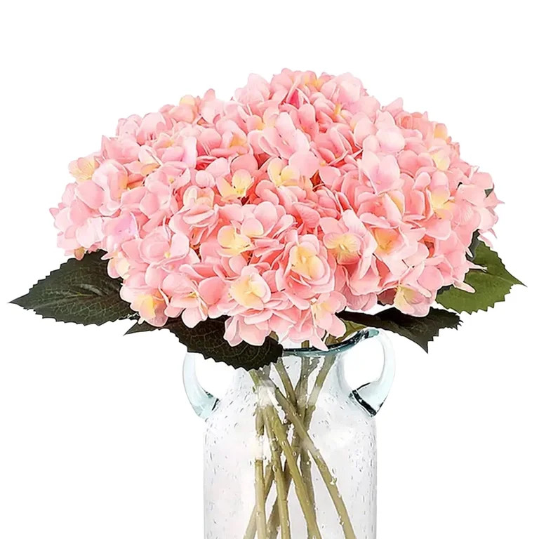 FORICOM 6pcs Faux White Hydrangeas Fake Flowers Artificial Silk Hydrangea Flower With Stems Bouqu... | Walmart (US)