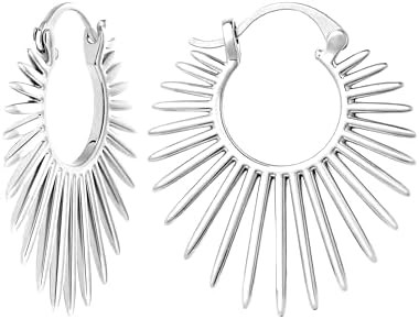 Statement Gold Earrings for Women - 18K Real Gold Plated Trendy Hoop Earrings Non Tarnish Hypoall... | Amazon (US)