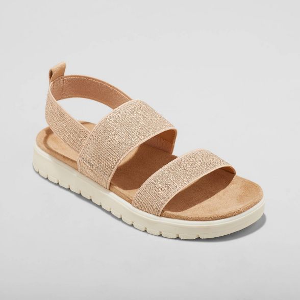 Girls' Sloane Pull-On Elastic Strap Footbed Sandals - Cat & Jack™ | Target