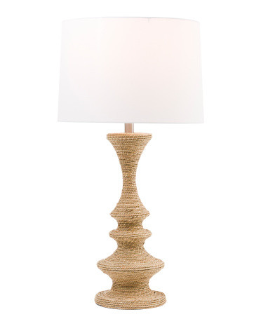 30in Rattan Woven Table Lamp | TJ Maxx