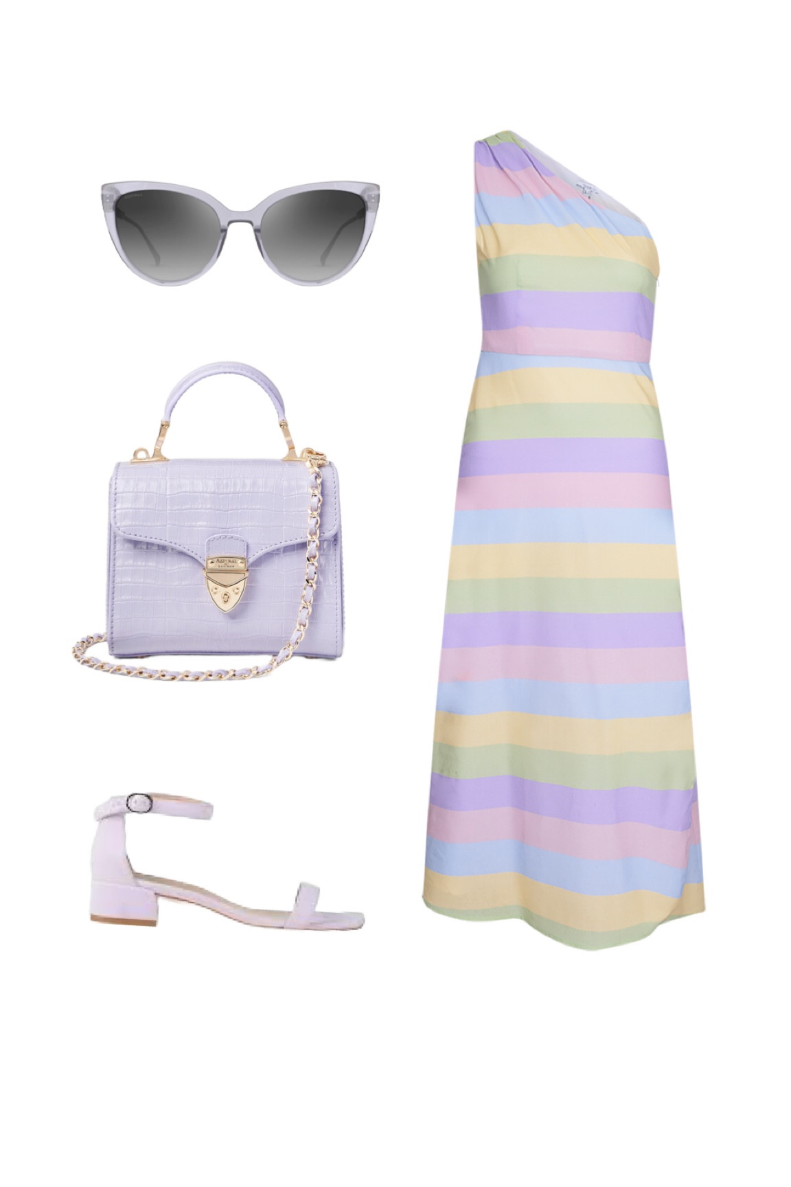 Sorbet Stripes! How stunning is this one shoulder (key 2024 trend) pastel stripe dress by Olivia Rubin - and better still, it’s in their sample sale so you won’t bump into anyone else wearing it! A fabulous summer dress that will look wonderful with lavender accessories like these Stuart Weitzman sandals and Aspinal of London sunglasses with co-ordinating Mayfair handbag. They don’t call me Miss Co-ordination for nothing 💜

#weddingguestdress #summerdress #stripes #pastelfashion #pastel #oneshoulderdress #oliviarubin #holidayoutfit #aspinaloflondon

#LTKwedding #LTKuk #LTKsummer