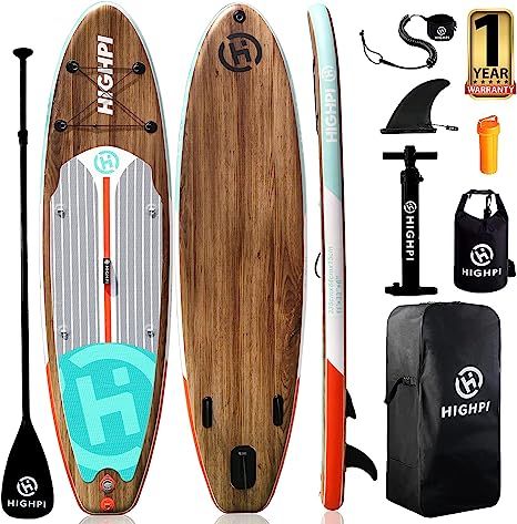 Highpi Inflatable Stand Up Paddle Board 11'x33''x6''W Premium SUP Accessories, Backpack, Wide Sta... | Amazon (US)