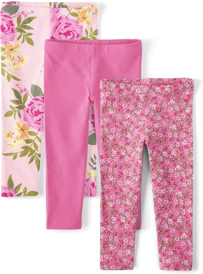 The Children's Place Baby Girls' and Toddler Leggings 3-Pack | Amazon (US)