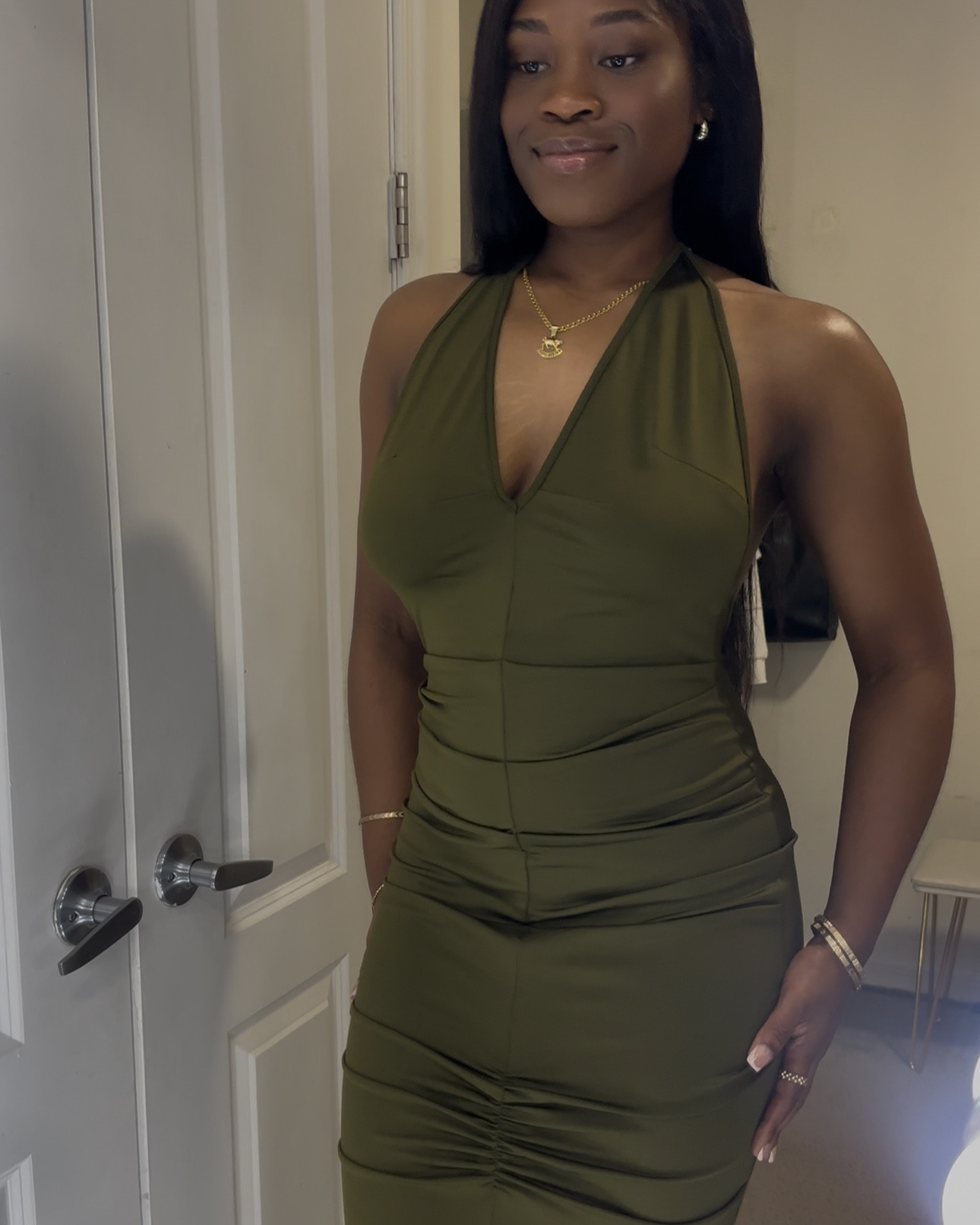 Classy and sexy. This low back is everything! 