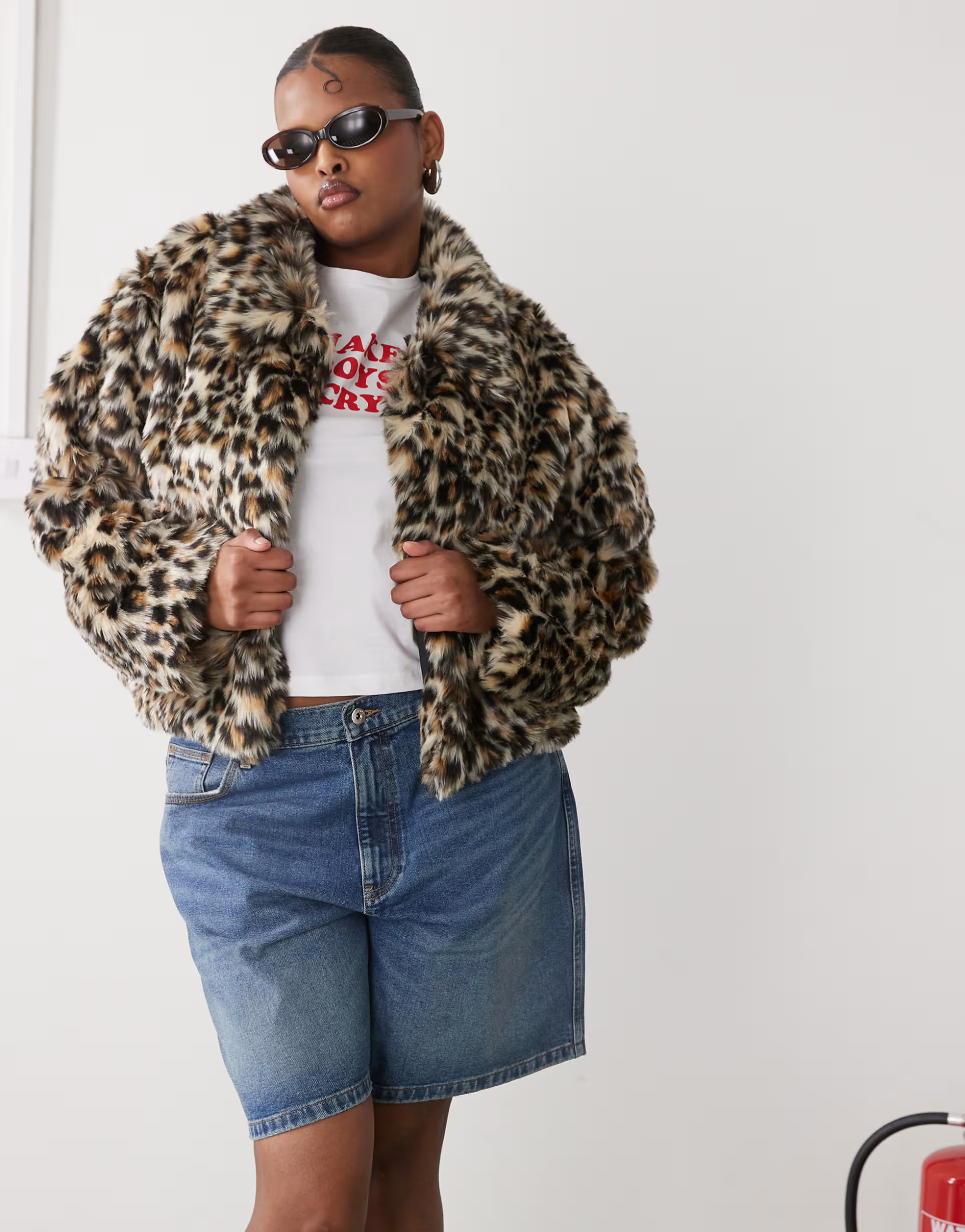 COLLUSION Plus denim dad shorts in mid wash | ASOS (Global)