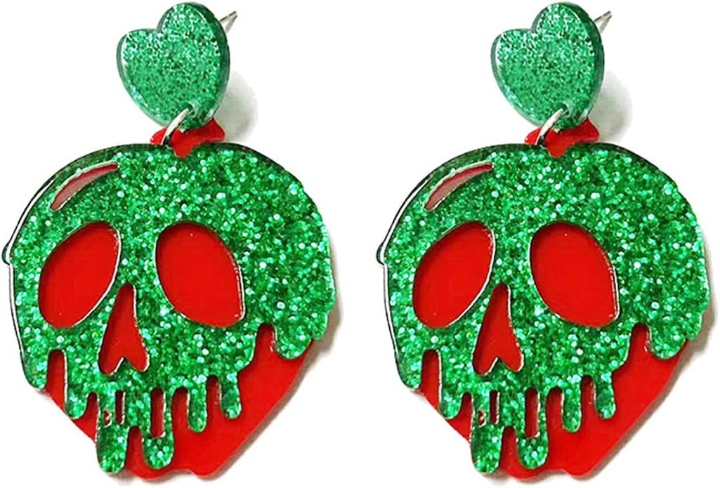 Poison Apple Snow White Witches Earrings for Women Cute Halloween Cosplay Costume Jewelry | Amazon (US)