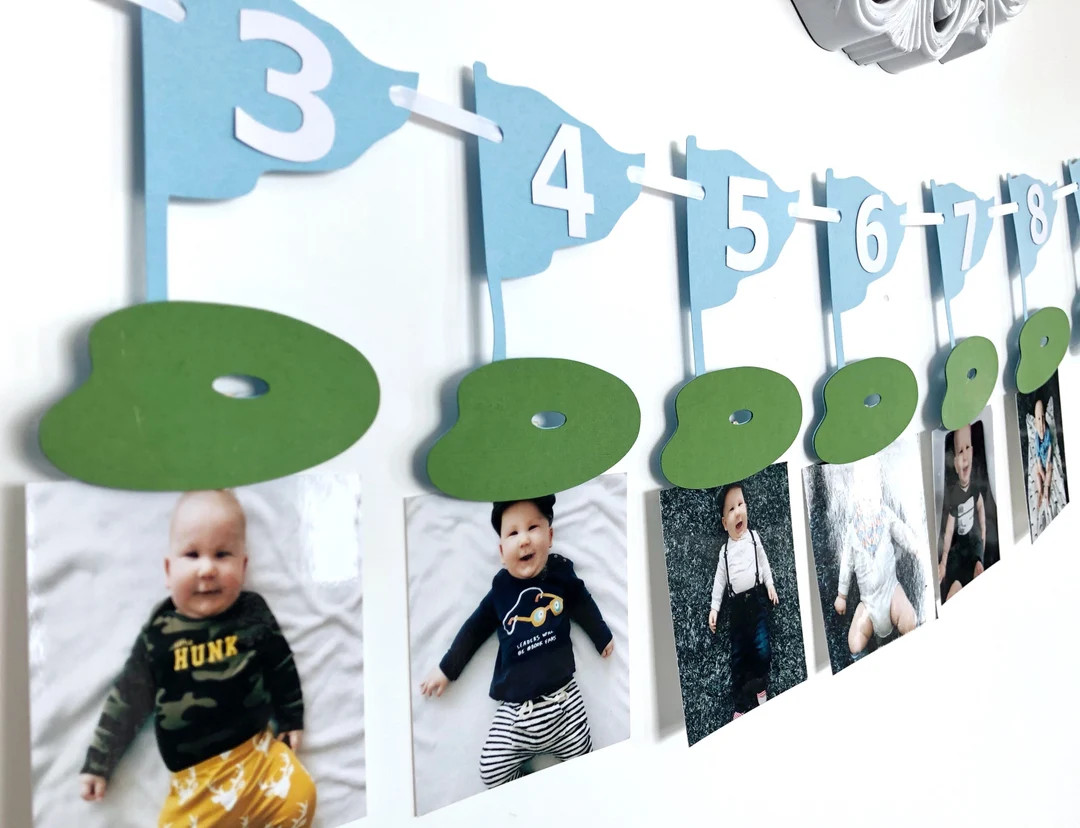 Golf Milestone Monthly Photo Banner, Light Blue, First Year, Birthday Party Decor, Photo Prop - E... | Etsy (US)