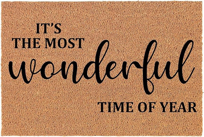 Welcome Doormat Coco Coir Door Mat It's The Most Wonderful Time of The Year Winter Christmas (30"... | Amazon (US)