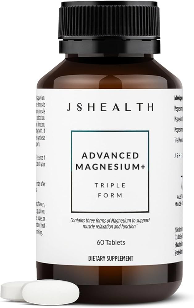 JSHealth Vitamins Advanced Magnesium Supplements with Magnesium Glycinate & Citrate for Muscle Re... | Amazon (US)