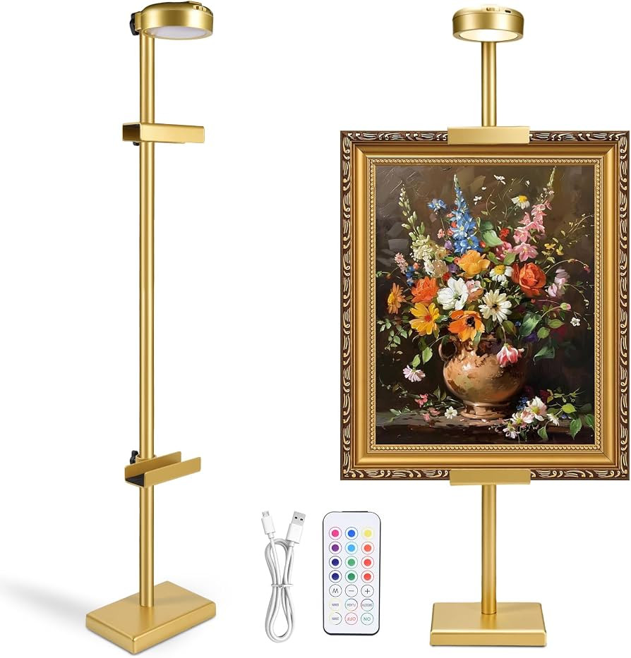 30'' Adjustable Tabletop Easel Stand with Rechargeable 13RGB Poster Light | Amazon (US)