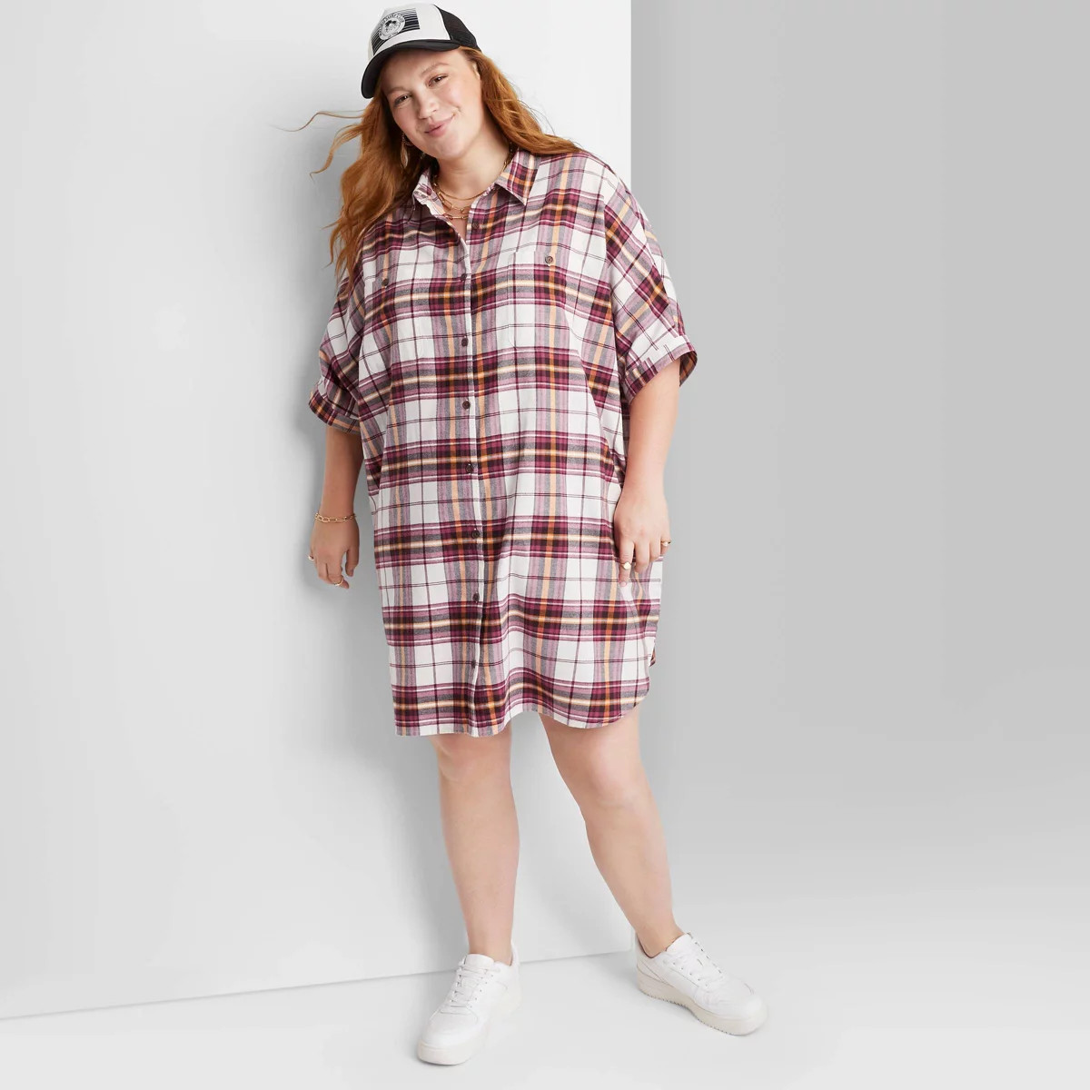 Women's Ascot + Hart Plaid Graphic Button-Down Dress | Target