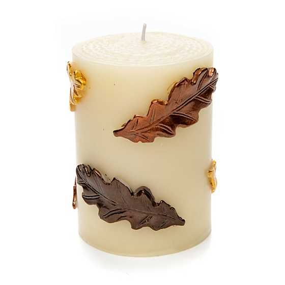Falling Leaves Pillar Candle - 4" | MacKenzie-Childs