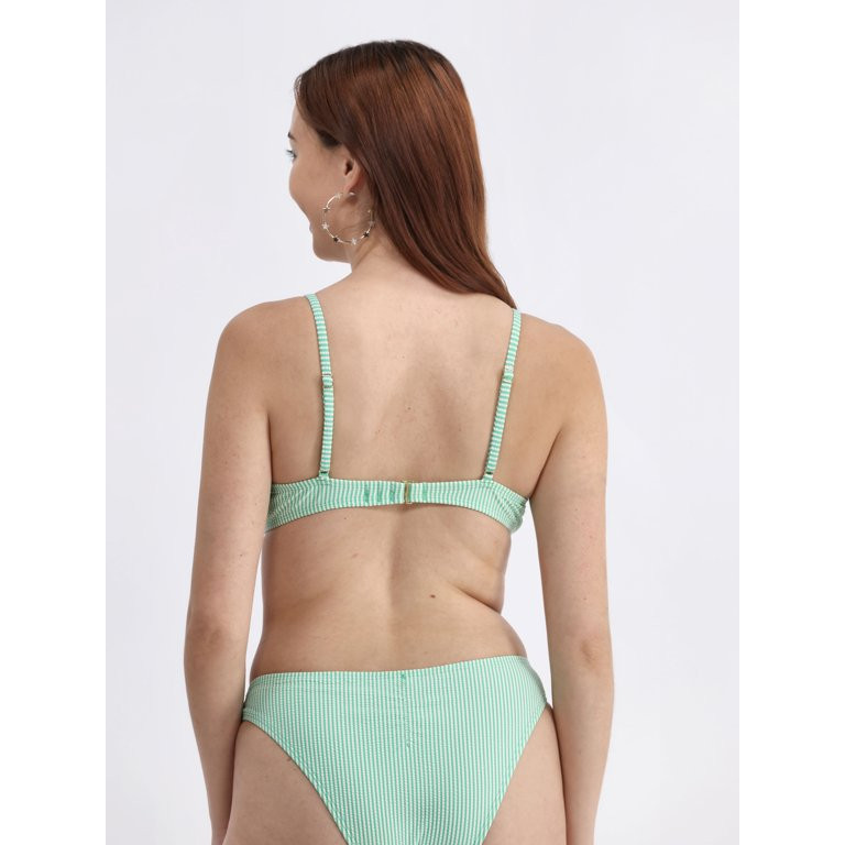 No Boundaries Women's Underwire Bralette Swim Top with Tunneled Neckline, Sizes XXS-XXL | Walmart (US)