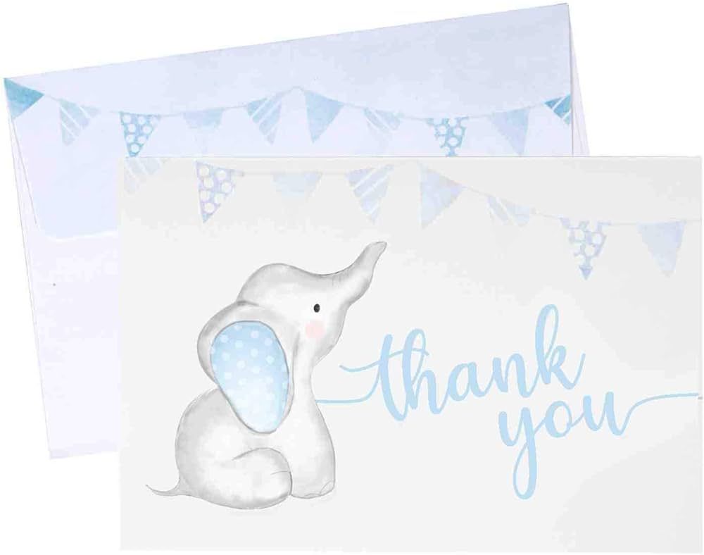 GSM Brands Thank You Cards for Baby Shower with Boy Theme - 20 Cards with Envelopes (4 inch x 6 i... | Amazon (US)