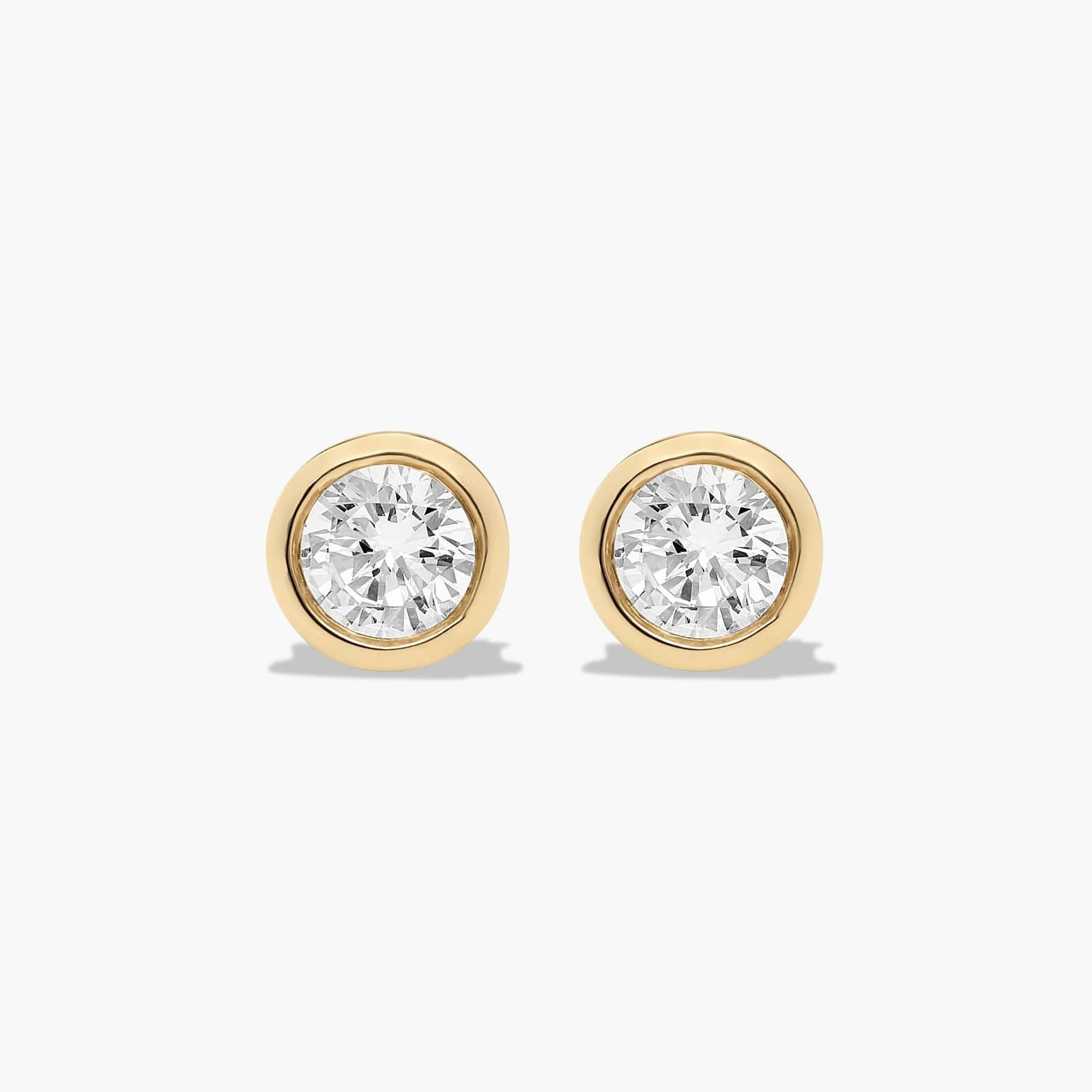 14K Yellow Gold Bezel Lab-Grown Diamond Stud Earrings (0.25 CTW - F-G / VS2-SI1)-37541y1401l | JamesAllen