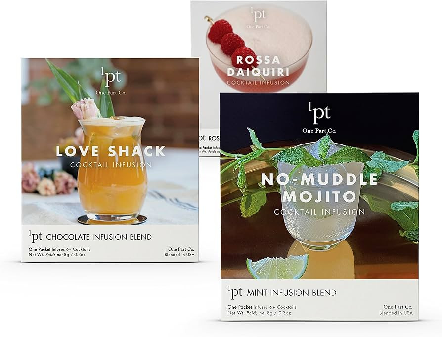 One Part Co Cocktail Infusion Bundle for Rum Cocktails, Set of 3, Love Shack, No-Muddle Mojito, R... | Amazon (US)