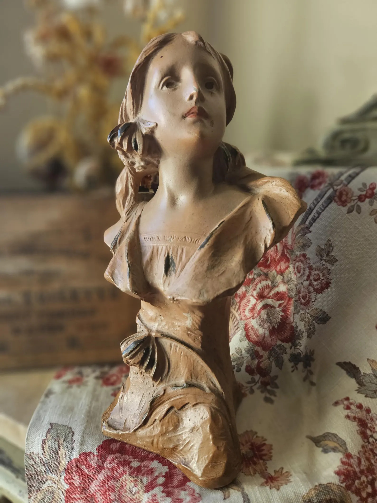 Sublime Rare Signed Antique French Art-nouveau Petit Terracotta Bust of a Young Girl-ancien Buste... | Etsy (US)