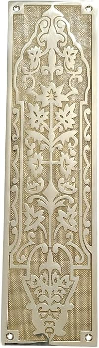 Adonai Hardware 15 Inch "Nezib" Decorative Brass Push Plate (Polish Lacquered) | Amazon (US)