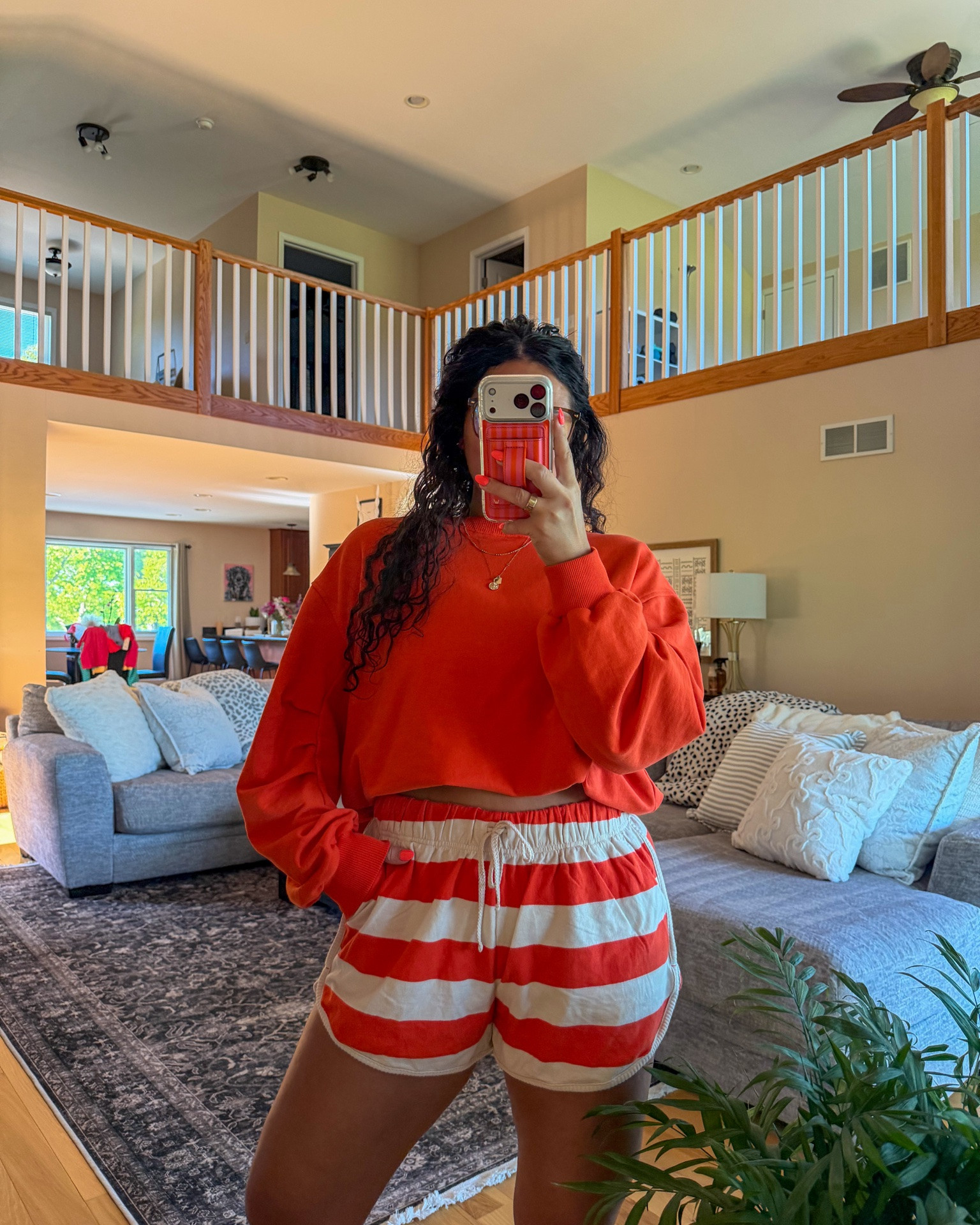 Wearing a medium in the crewneck & a large in the shorts! @Aerie 

#aerie

#LTKootd #LTKMidsize #LTKSaleAlert