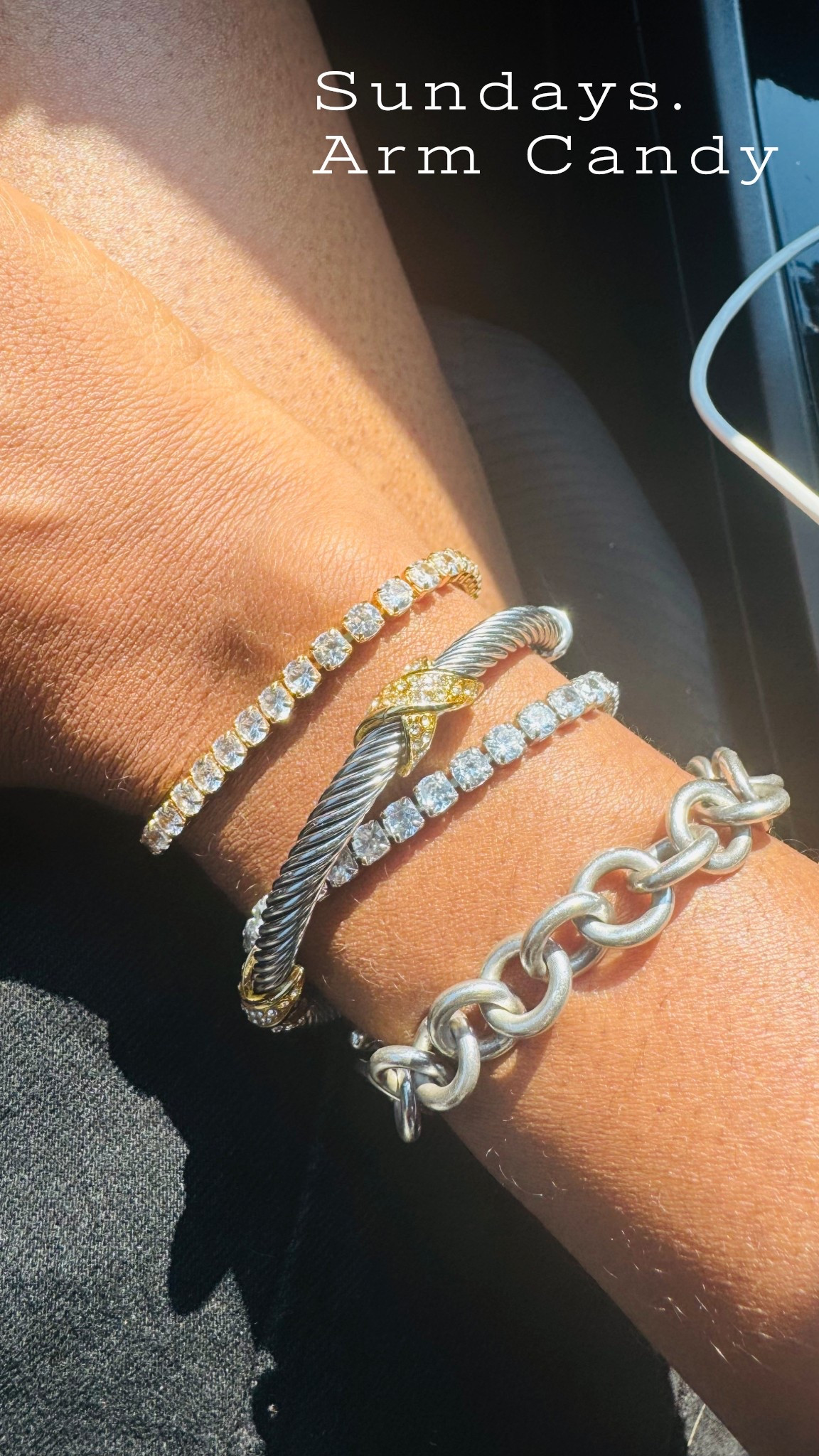 Sundays arm candy 
Tiffany bracelet & others 

#LTKFindsUnder100 #LTKStyleTip