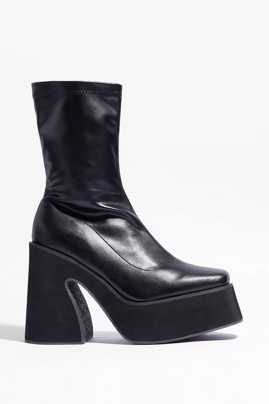 Square It's At Faux Leather Chunky Platform Boots | Nasty Gal US