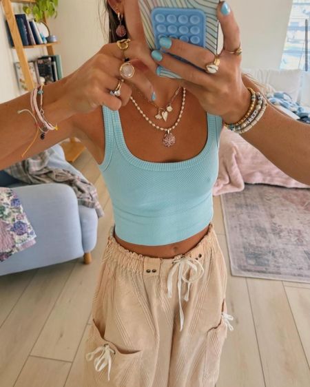 stacks of jewelry and bright colors have been my go-to recently:) my shell necklace, ring, and earrings are all from coastline color!! 

spring outfit, free people, colorful outfit, tank top

#LTKSeasonal #LTKstyletip #LTKFestival