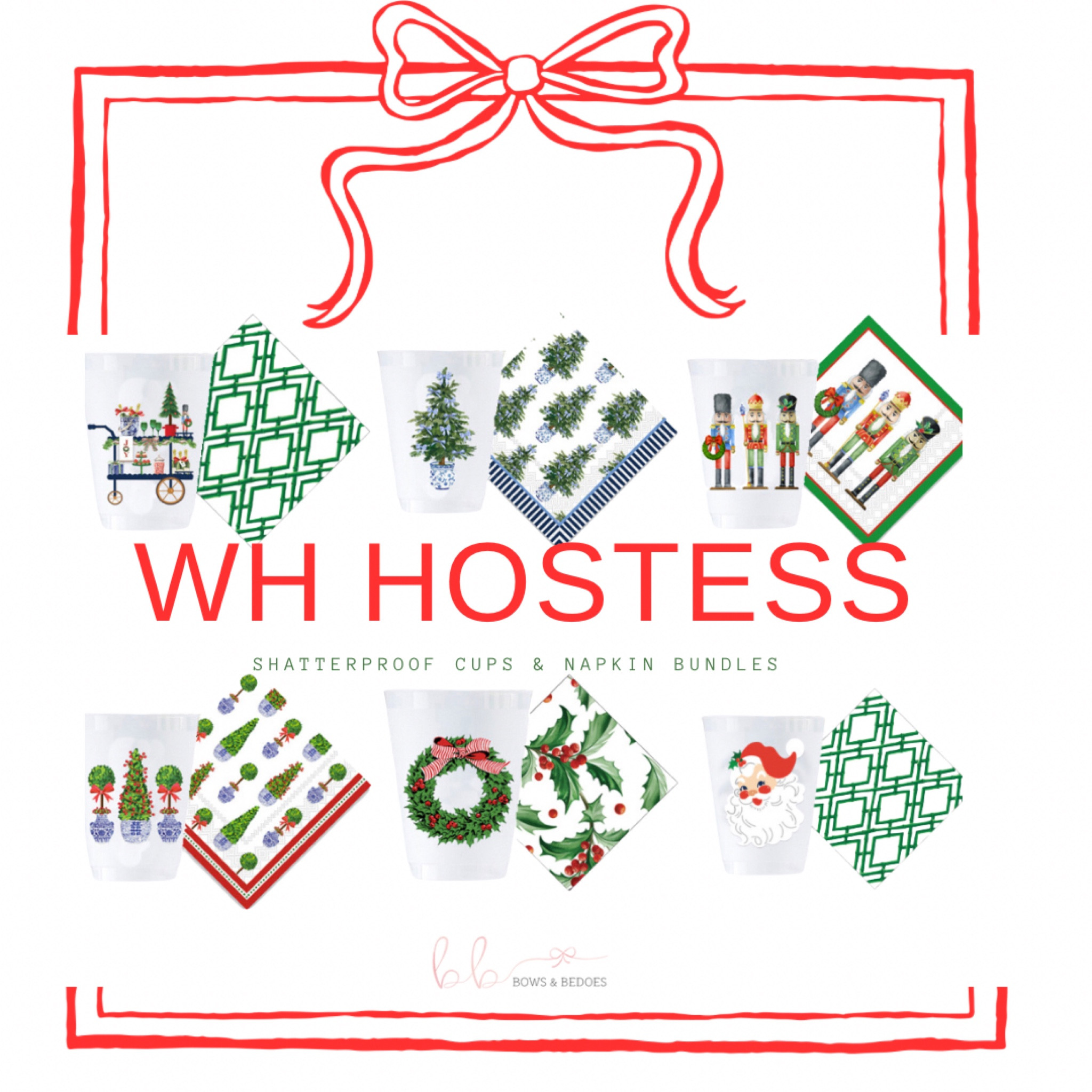 WH Hostess Shatterproof cups for the holidays with matching napkins. Great for hostess gifts or entertaining. 

#LTKParties #LTKSeasonal #LTKHoliday
