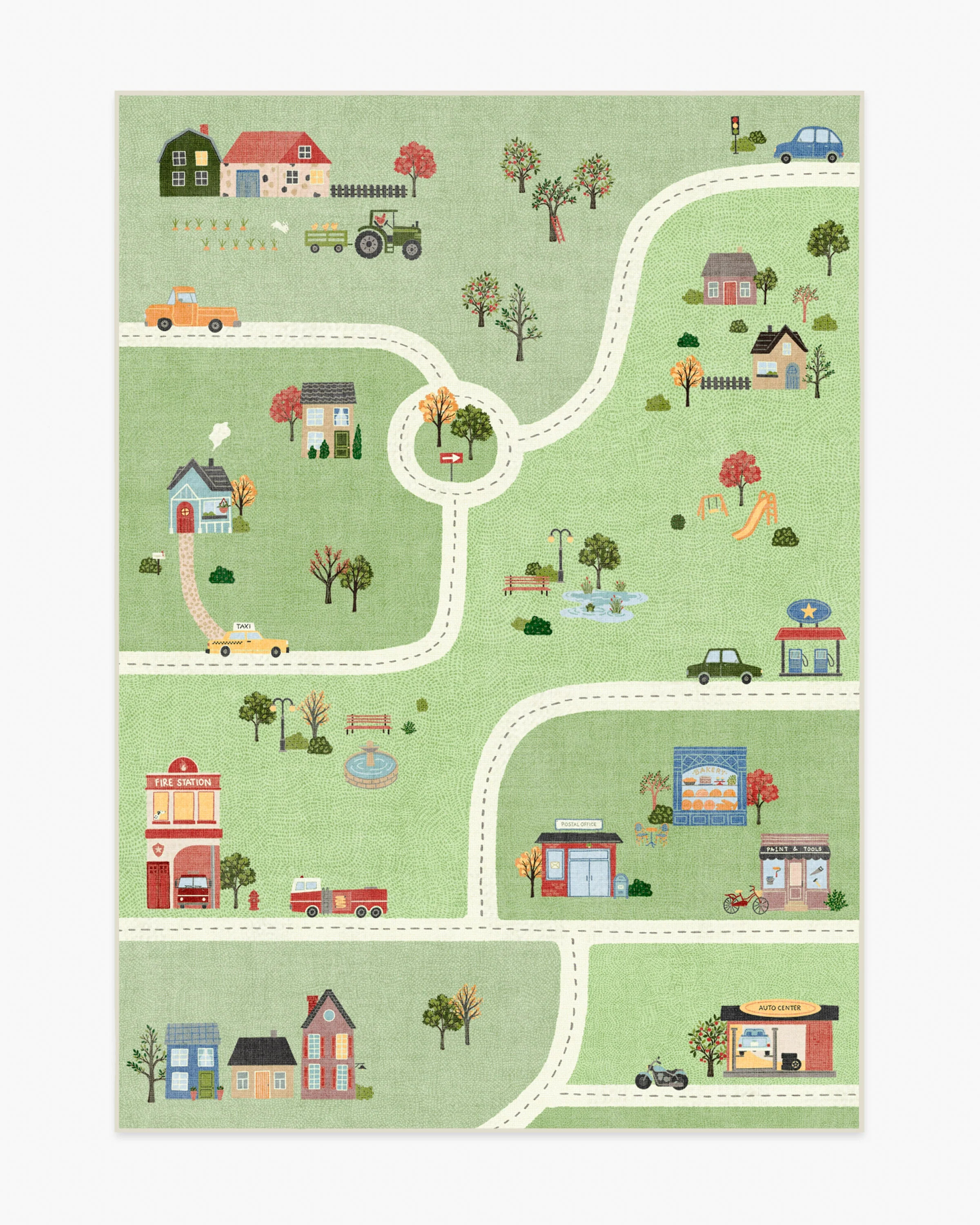 About Town Green Rug | Ruggable