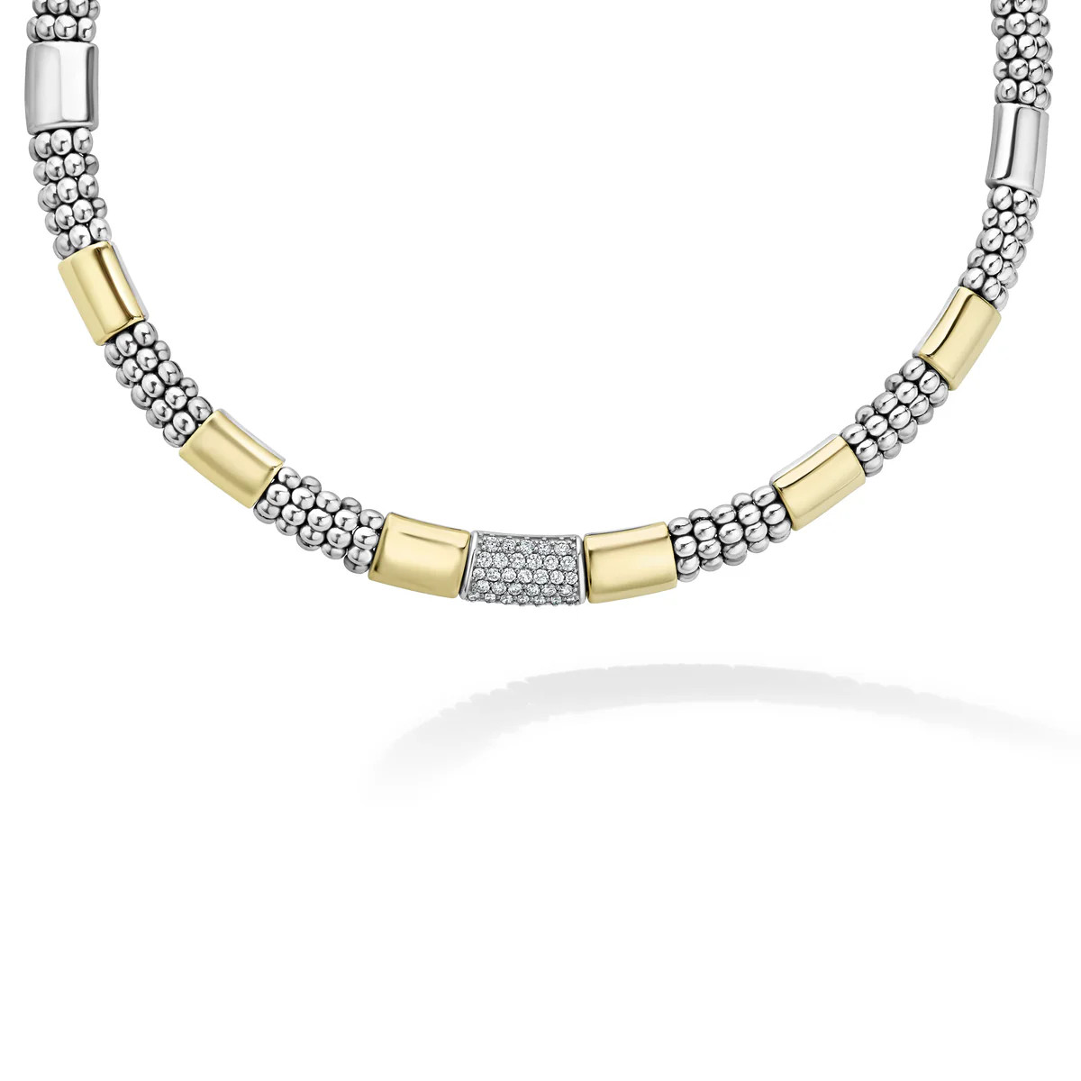 High Bar Gold Station Diamond Necklace | LAGOS