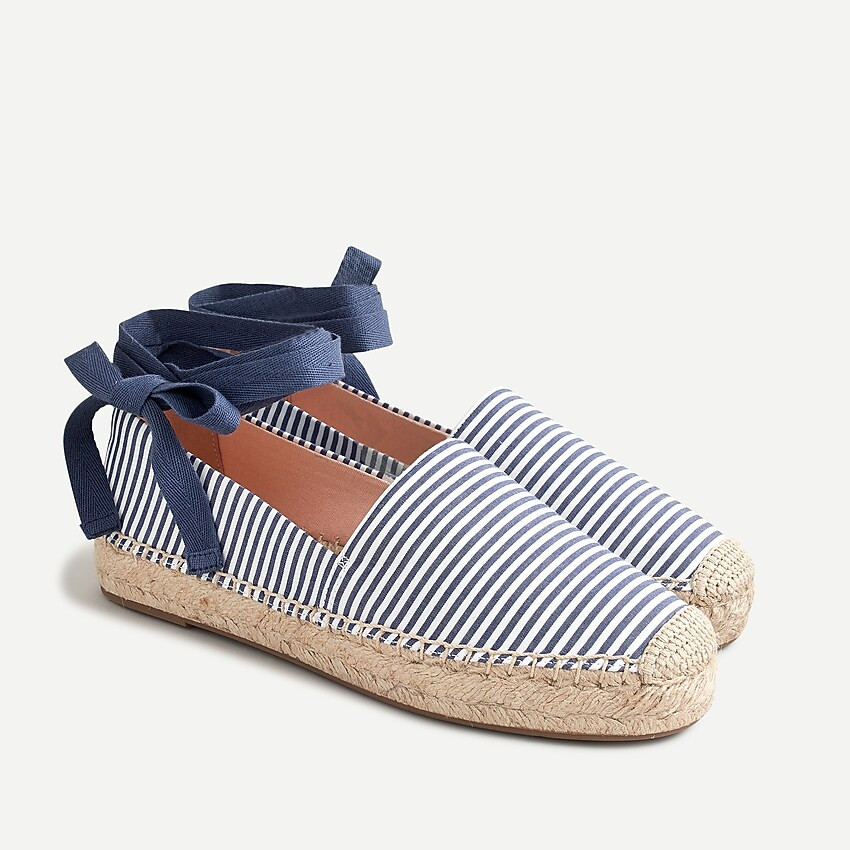 Canvas espadrille flats in stripe | J. Crew US