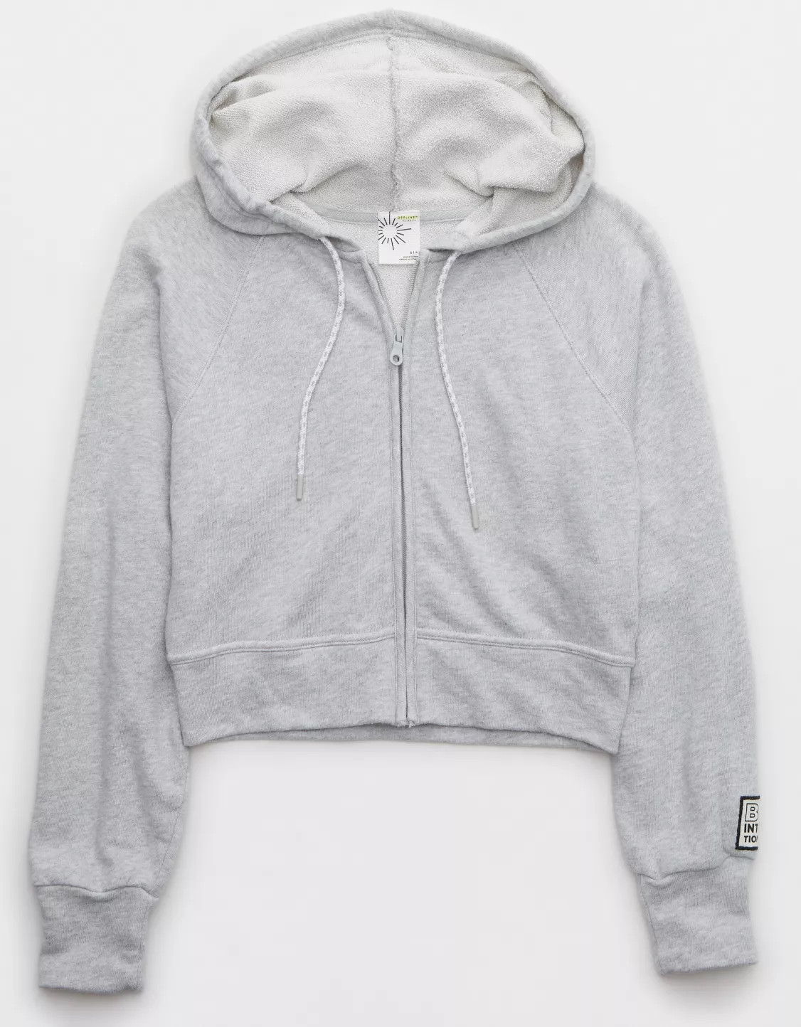 OFFLINE By Aerie Weekend Fleece Full Zip Patch Hoodie | American Eagle Outfitters (US & CA)