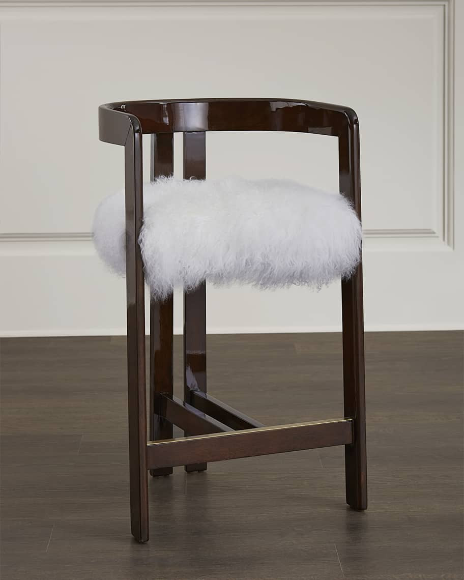 Interlude Home Burke Sheepskin Counter Stool - 25.5" | Neiman Marcus
