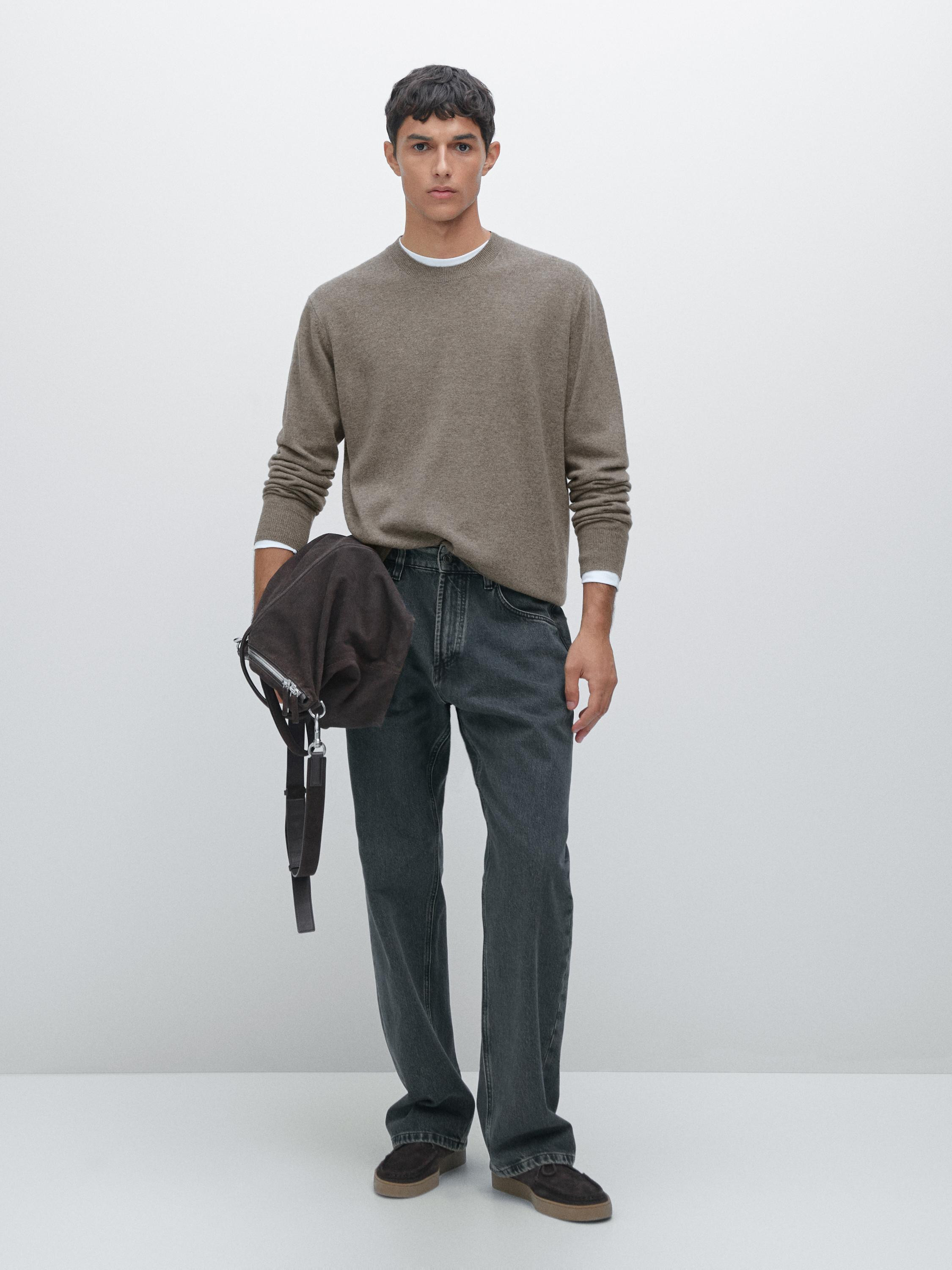 Wool blend crew neck sweater | Massimo Dutti UK