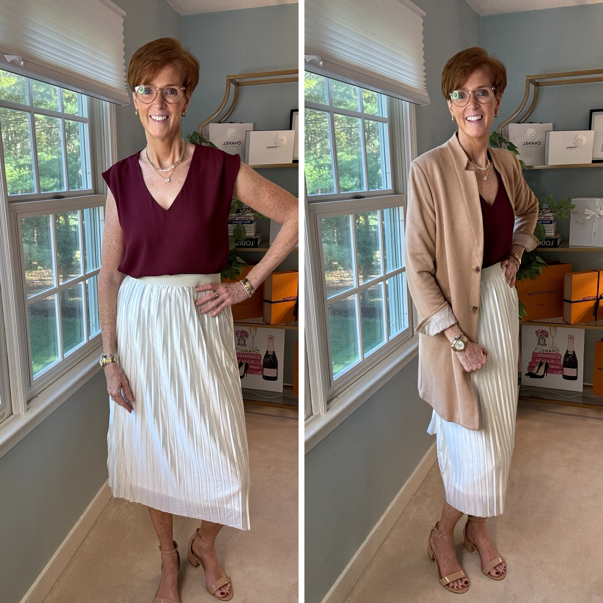Gibsonlook for the fall and for the holidays

Ready to refresh your wardrobe with elegant, classic pieces that seamlessly blend into your everyday style? I’m sharing 8 beautiful items gifted to me by Gibsonlook that are perfect for fall—and trust me, you’ll want them all! From versatile blazers to flattering skirts, these pieces are designed to elevate your look with ease.

* Burgundy V-Neck Chiffon Top: Lightweight with a gorgeous flow, this top easily transitions from day to night.

* Cream Pleated Skirt: A classic pleated design that pairs perfectly with both casual and dressy looks.

#LTKHoliday #LTKOver40 #LTKStyleTip