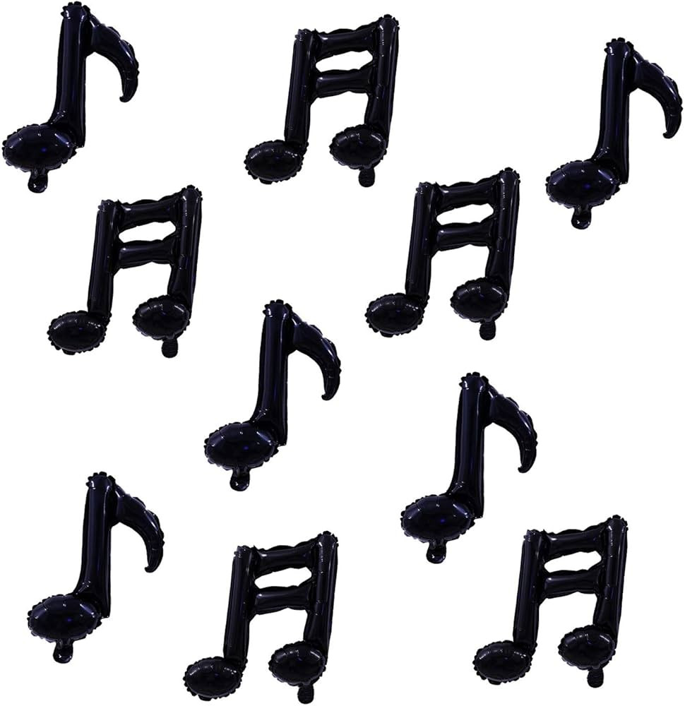 10 Pcs Music Note Black Balloon Mylar Balloon 17 Inch Happy Birthday Balloon Banner Music Balloon... | Amazon (US)