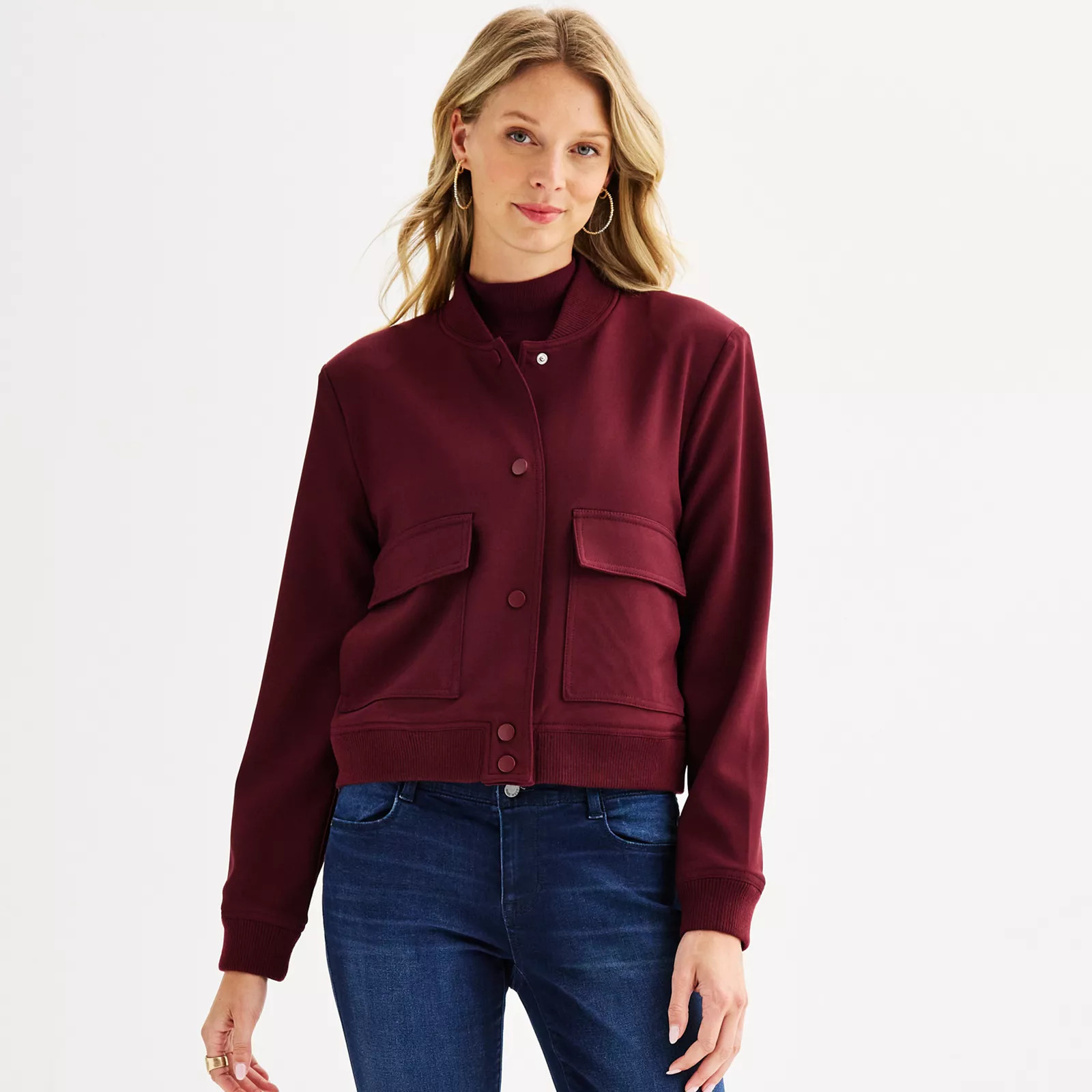 Women's Nine West Patch Pocket Bomber Jacket | Kohl's
