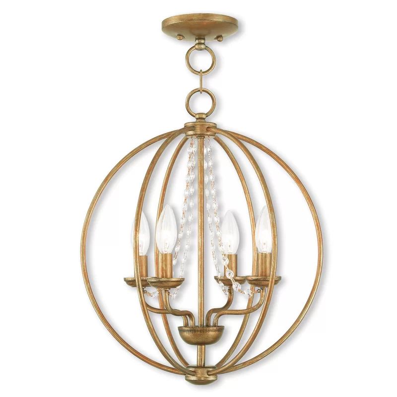 Dingess 4 - Light Globe Chandelier with Crystal Accents | Wayfair Professional