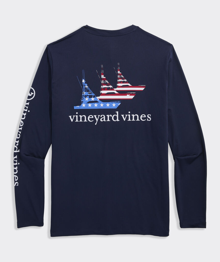 Performance Sportfisher USA Flag Long-Sleeve Harbor Tee | vineyard vines